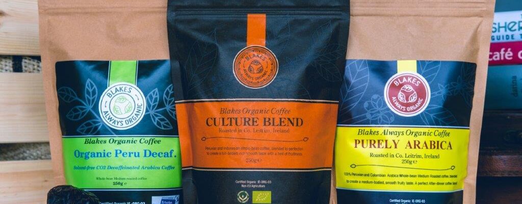 Photo of Blakes differnt types of organic coffee blends